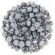 Czech 2-hole Cabochon beads 6mm Crystal Full Argentic Matted